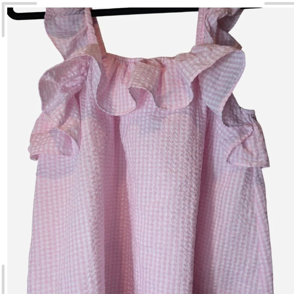 Pre-owned &merci Pink Gingham Blouse with Ruffles - Picture 5 of 7